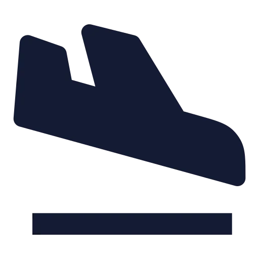 Plane Landing Icon in Solid Sharp style