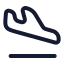 Planelanding icon with stroke rounded style