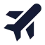Plane icon with solid sharp style
