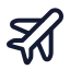 Plane icon with stroke rounded style