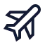 Plane icon with stroke sharp style
