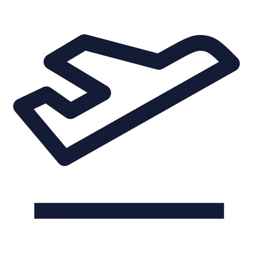 Plane Takeoff Icon in Stroke Sharp style