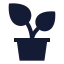 Plant icon with solid sharp style