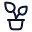 Plant icon with stroke rounded style
