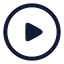 Playcircle icon with stroke rounded style