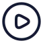 Playcircle icon with stroke rounded style