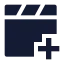 Playlistadd icon with solid sharp style
