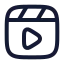 Playlist icon with stroke rounded style