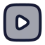 Playsquare icon with duotone rounded style
