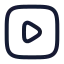 Playsquare icon with stroke rounded style