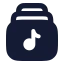 Playlist icon with solid rounded style