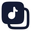 Playlist icon with solid rounded style