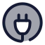 Plug icon with duotone rounded style