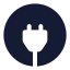 Plug icon with solid standard style