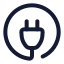 Plug icon with stroke rounded style