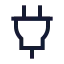 Plug icon with stroke sharp style