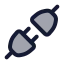 Plugsocket icon with duotone rounded style