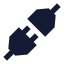 Plugsocket icon with solid sharp style