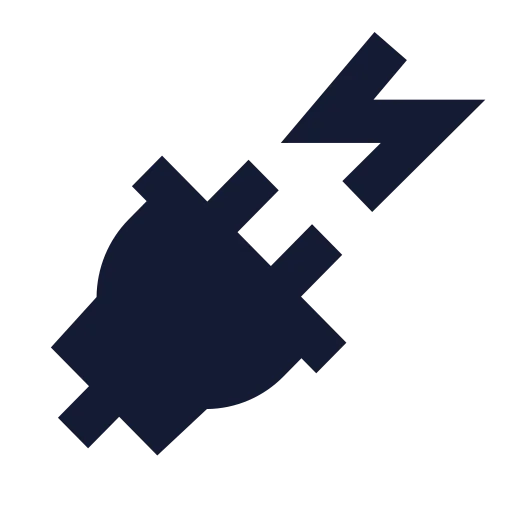 Plug Zap Icon in Solid Sharp style
