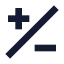 Plusminus icon with solid sharp style