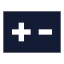 Plusminus icon with solid sharp style