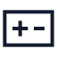 Plusminus icon with stroke sharp style