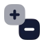 Plusminus icon with bulk rounded style
