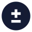 Plusminuscircle icon with solid sharp style