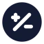 Plusminuscircle icon with solid rounded style