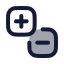 Plusminus icon with duotone rounded style