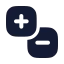 Plusminus icon with solid rounded style