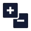 Plusminus icon with solid sharp style