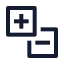 Plusminus icon with stroke sharp style