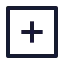 Plussignsquare icon with stroke sharp style