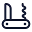 Pocketknife icon with stroke rounded style