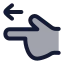 Pointingleft icon with duotone rounded style