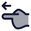 Pointingleft icon with duotone standard style