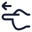 Pointingleft icon with stroke rounded style