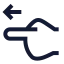 Pointingleft icon with stroke sharp style