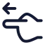 Pointingleft icon with stroke standard style