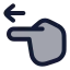 Pointingleft icon with duotone rounded style