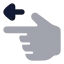 Pointingleft icon with bulk rounded style