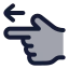 Pointingleft icon with duotone rounded style