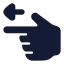 Pointingleft icon with solid rounded style