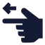 Pointingleft icon with solid sharp style
