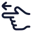 Pointingleft icon with stroke rounded style
