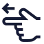 Pointingleft icon with stroke sharp style