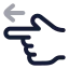 Pointingleft icon with twotone rounded style