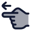 Pointingleft icon with duotone rounded style