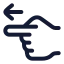 Pointingleft icon with stroke rounded style